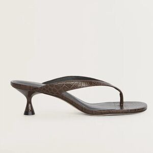 REFORMATION Sophie Heeled Sandals in Brown Croc-effect 9
